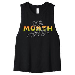 Black History Month February  Women's Racerback Cropped Tank