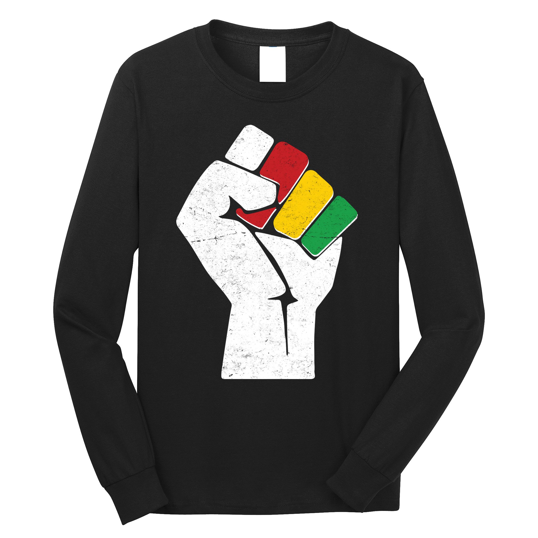 Black History Month Fist African Colors Long Sleeve Shirt