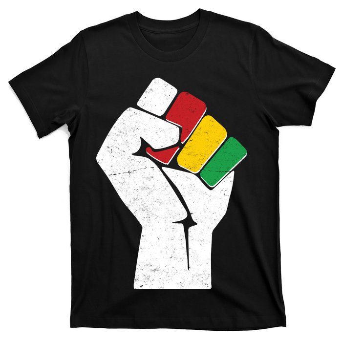 Black History Month Fist African Colors T-Shirt