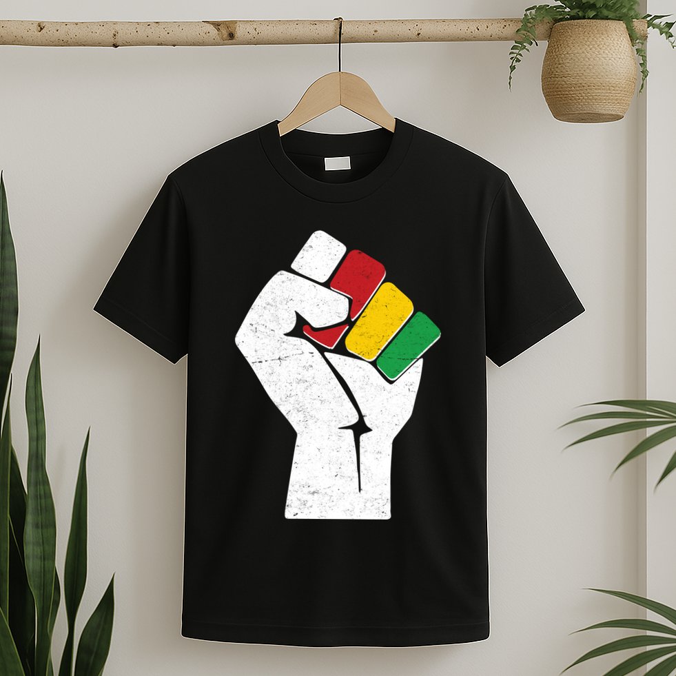 Black History Month Fist African Colors T-Shirt