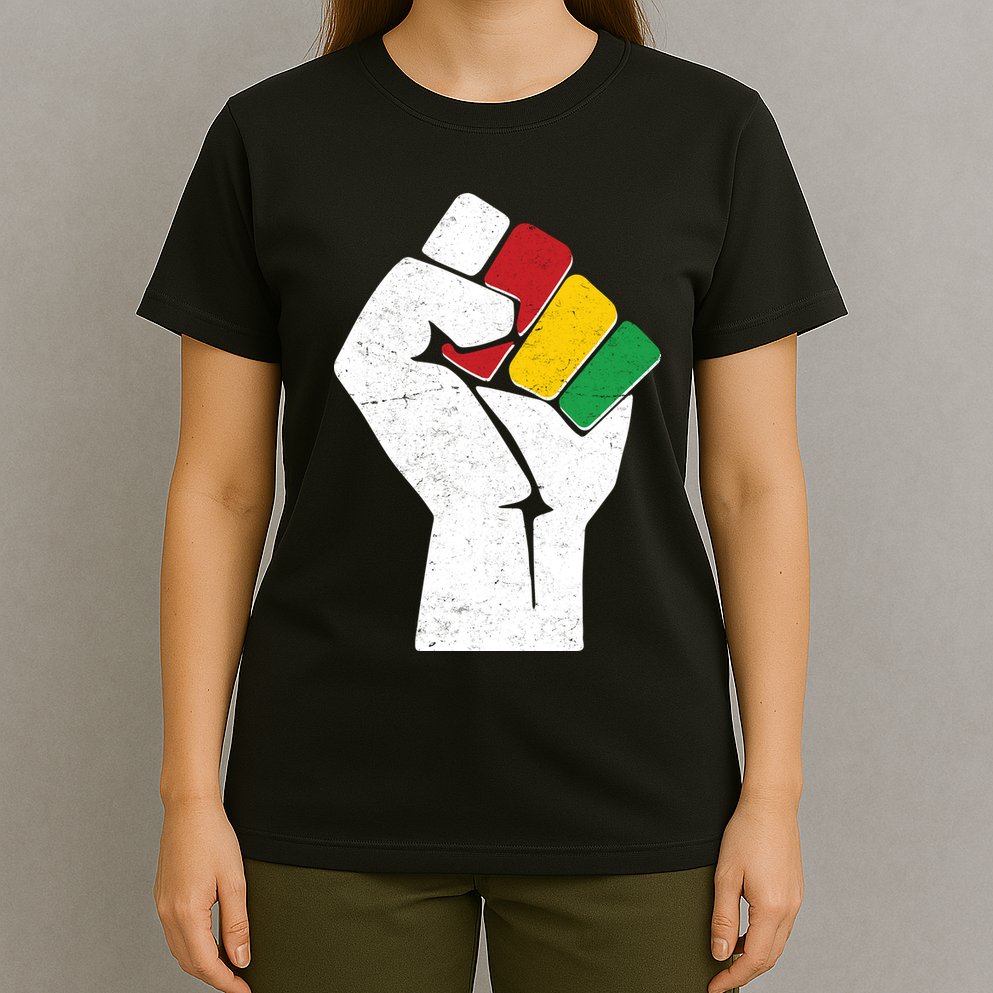 Black History Month Fist African Colors T-Shirt