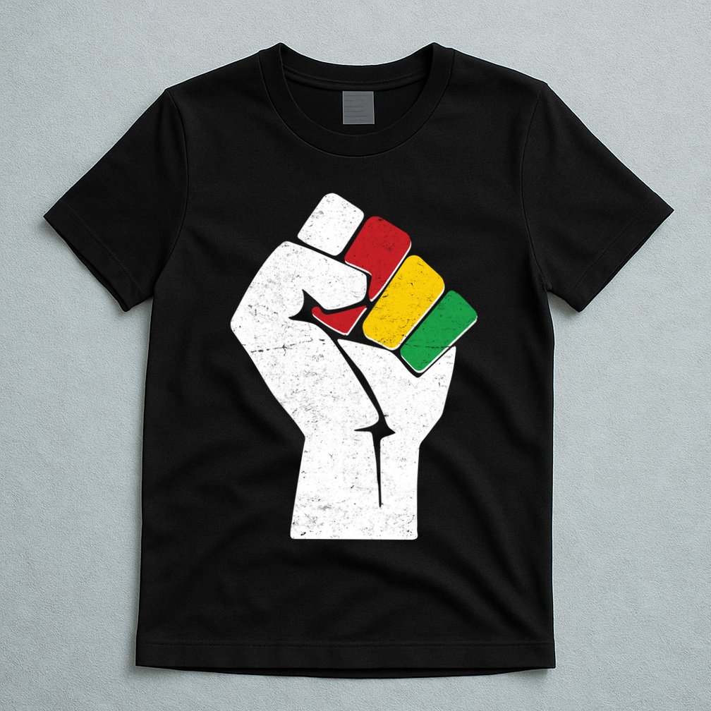 Black History Month Fist African Colors T-Shirt