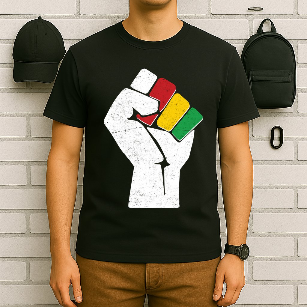 Black History Month Fist African Colors T-Shirt
