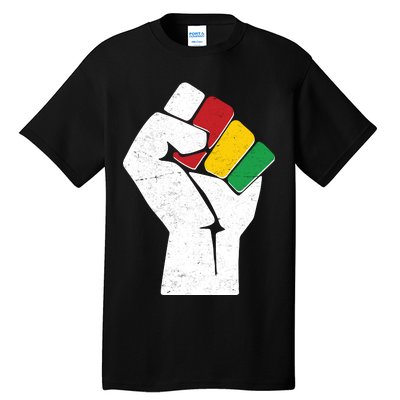 Black History Month Fist African Colors Tall T-Shirt