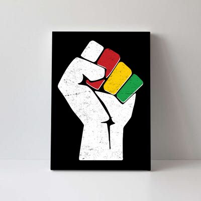 Black History Month Fist African Colors Canvas