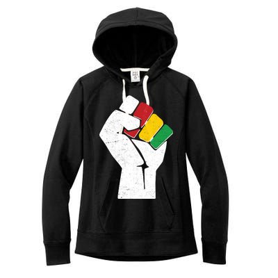 Black History Month Fist African Colors Women's Fleece Hoodie