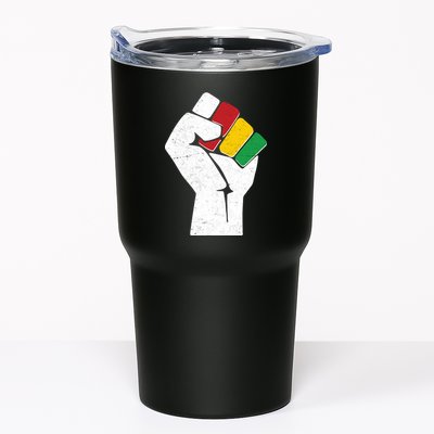 Black History Month Fist African Colors Tumbler