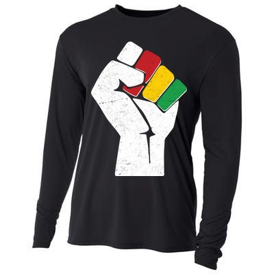 Black History Month Fist African Colors Cooling Performance Long Sleeve Crew