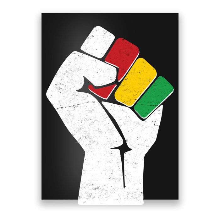 Black History Month Fist African Colors Poster