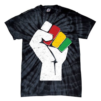 Black History Month Fist African Colors Tie-Dye T-Shirt