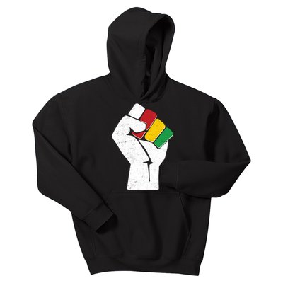 Black History Month Fist African Colors Kids Hoodie