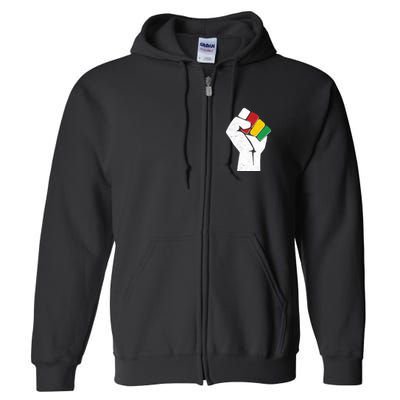 Black History Month Fist African Colors Full Zip Hoodie