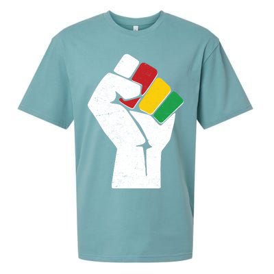 Black History Month Fist African Colors Sueded Cloud Jersey T-Shirt