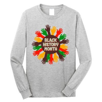 Black History Month Hands Raised  Long Sleeve Shirt