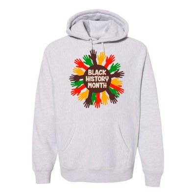 Black History Month Hands Raised  Premium Hoodie