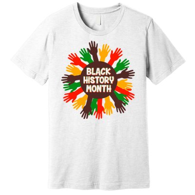 Black History Month Hands Raised  Premium T-Shirt