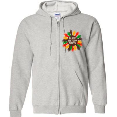 Black History Month Hands Raised  Full Zip Hoodie