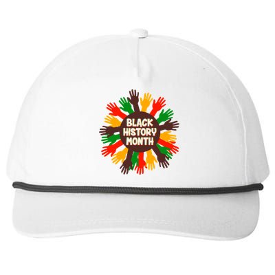 Black History Month Hands Raised  Snapback Five-Panel Rope Hat