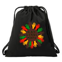 Black History Month Hands Raised  Drawstring Bag
