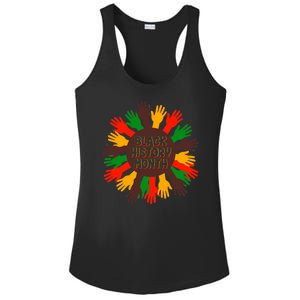 Black History Month Hands Raised  Ladies PosiCharge Competitor Racerback Tank