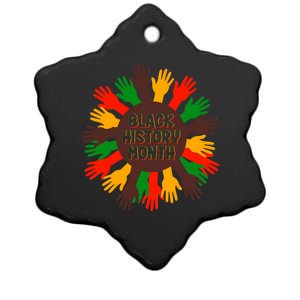 Black History Month Hands Raised  Ceramic Star Ornament