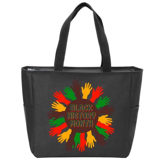 Black History Month Hands Raised  Zip Tote Bag