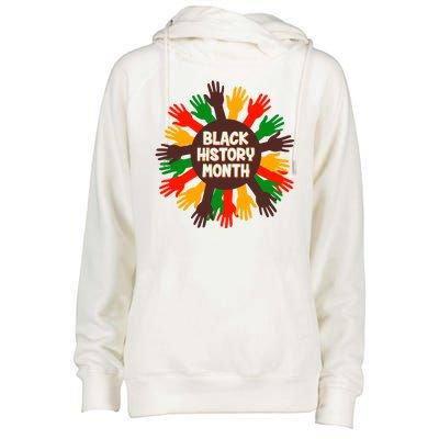 Black History Month Hands Raised  Womens Funnel Neck Pullover Hood