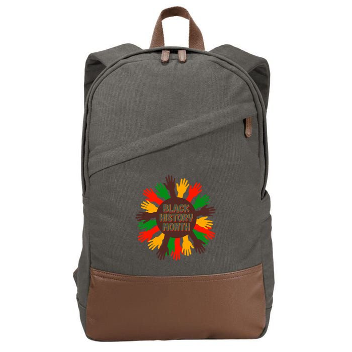 Black History Month Hands Raised  Cotton Canvas Backpack