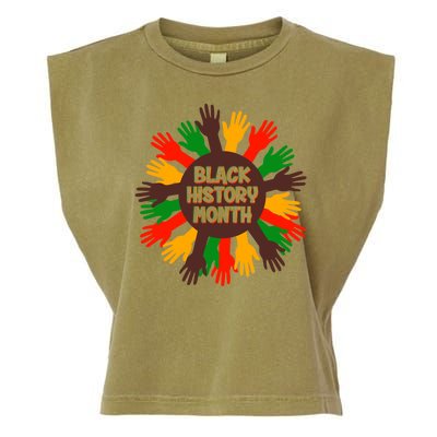 Black History Month Hands Raised  Garment-Dyed Women's Muscle Tee