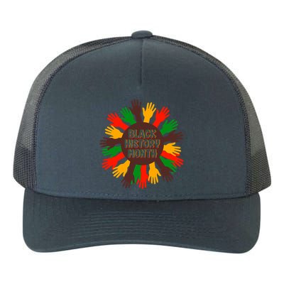 Black History Month Hands Raised  Yupoong Adult 5-Panel Trucker Hat