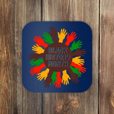 Black History Month Hands Raised  Coaster