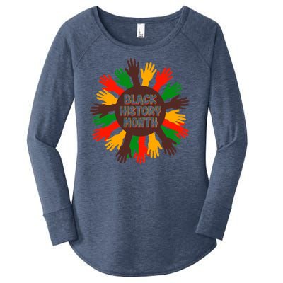 Black History Month Hands Raised  Women's Perfect Tri Tunic Long Sleeve Shirt