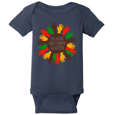 Black History Month Hands Raised  Baby Bodysuit