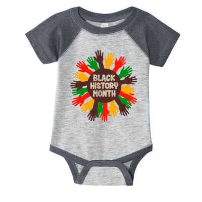 Black History Month Hands Raised  Infant Baby Jersey Bodysuit