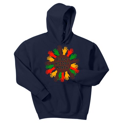 Black History Month Hands Raised  Kids Hoodie