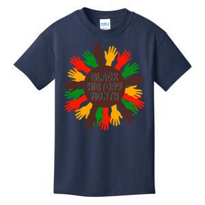 Black History Month Hands Raised  Kids T-Shirt