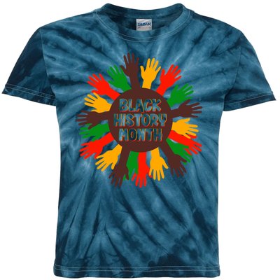 Black History Month Hands Raised  Kids Tie-Dye T-Shirt