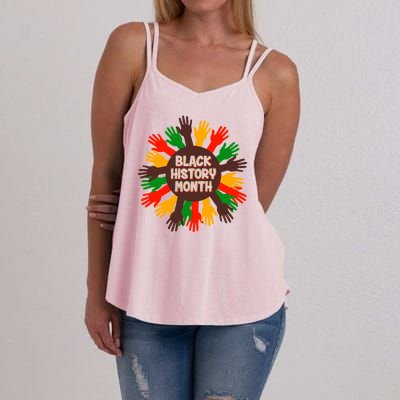 Black History Month Hands Raised  Women's Strappy Tank