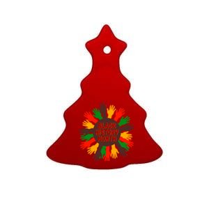 Black History Month Hands Raised  Ceramic Tree Ornament