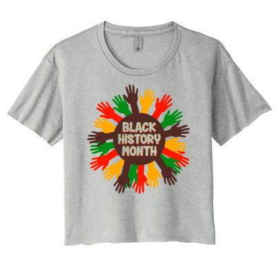 Black History Month Hands Raised  Women's Crop Top Tee