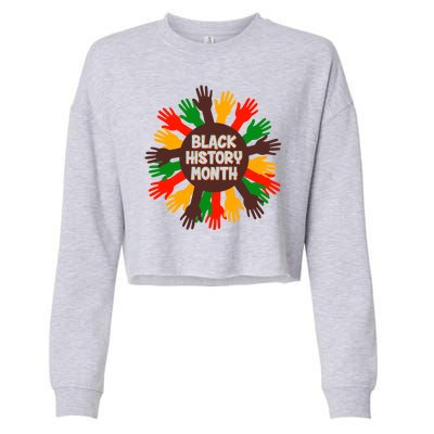 Black History Month Hands Raised  Cropped Pullover Crew