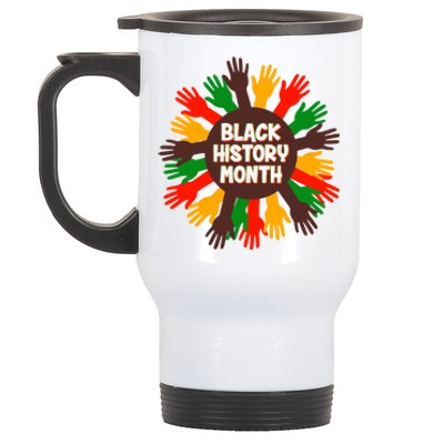 Black History Month Hands Raised  Stainless Steel Travel Mug