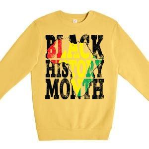 Black History Month Map Of Africa Premium Crewneck Sweatshirt