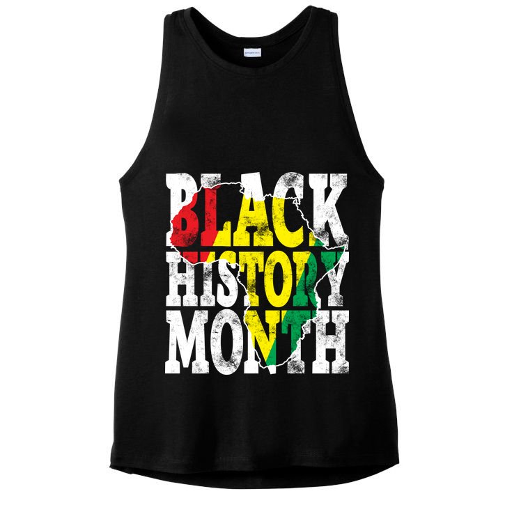 Black History Month Map Of Africa Ladies PosiCharge Tri-Blend Wicking Tank