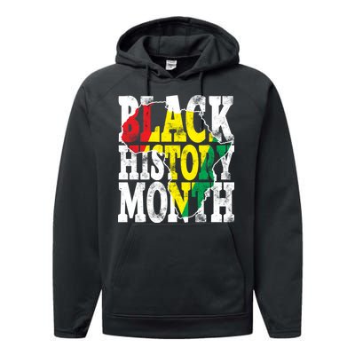 Black History Month Map Of Africa Performance Fleece Hoodie