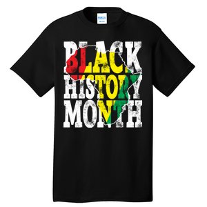 Black History Month Map Of Africa Tall T-Shirt