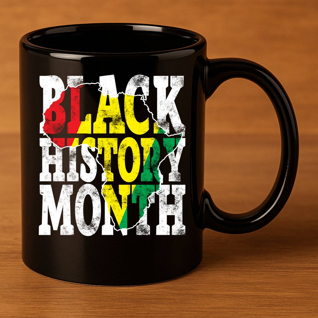 Black History Month Map Of Africa 11oz C Handle Ceramic Mug
