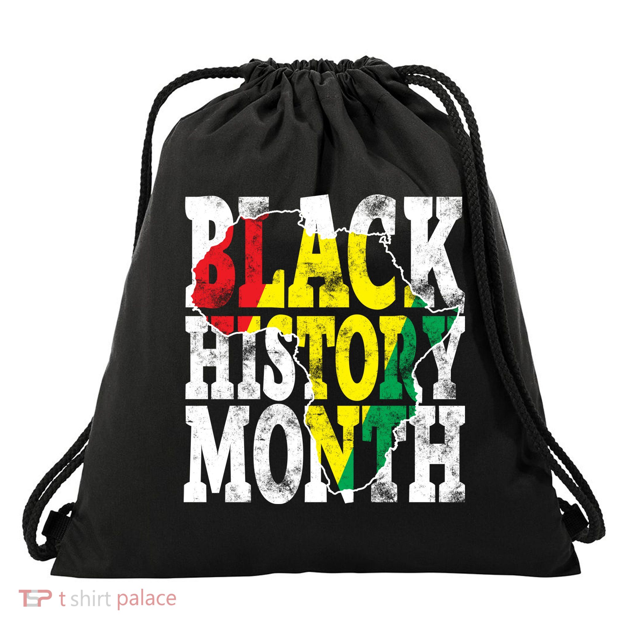 Black History Month Map Of Africa Drawstring Bag
