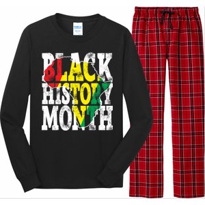 Black History Month Map Of Africa Long Sleeve Pajama Set