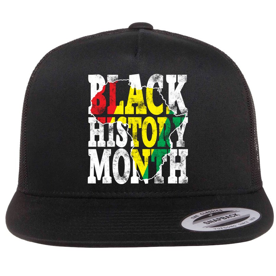 Black History Month Map Of Africa Flat Bill Trucker Hat